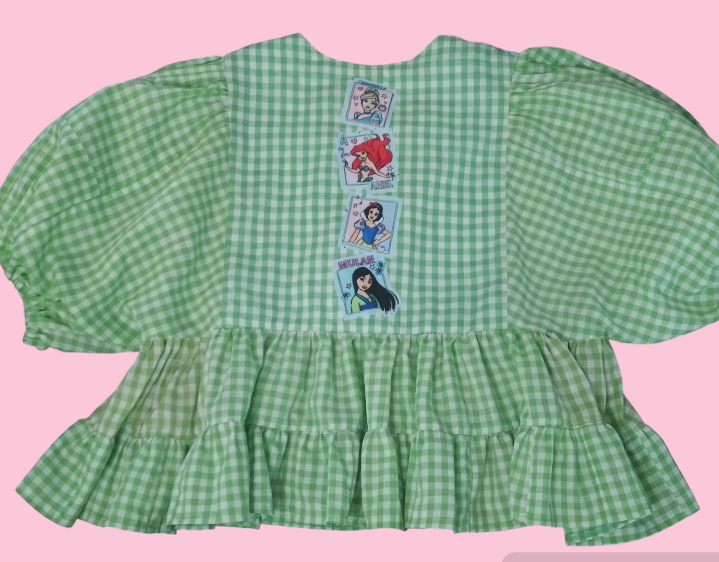 Green Gingham Princess top (size M-L)