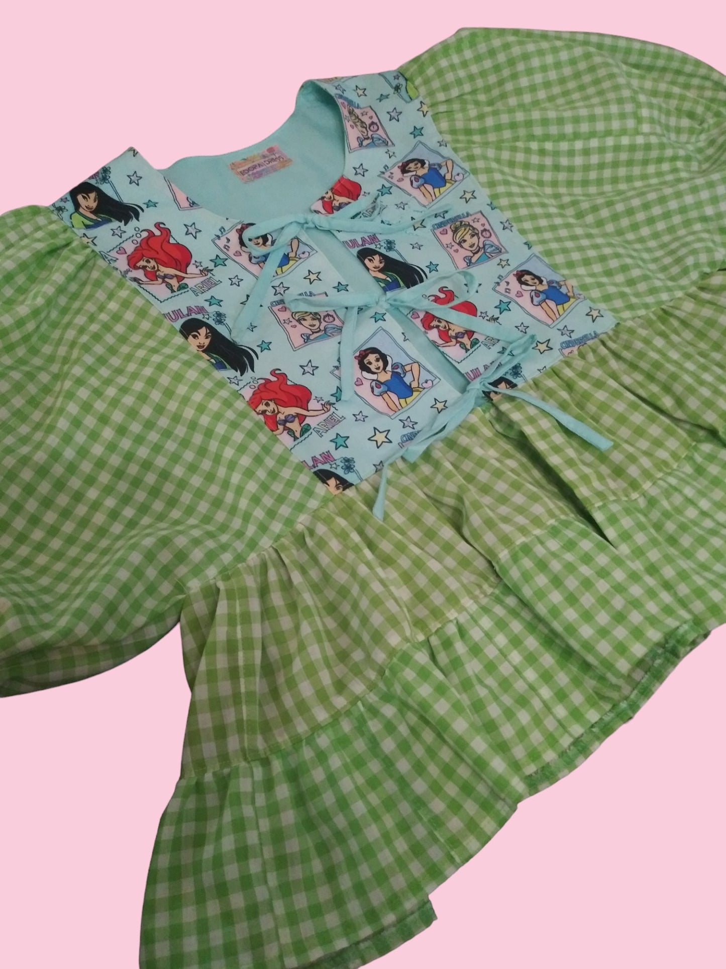 Green Gingham Princess top (size M-L)