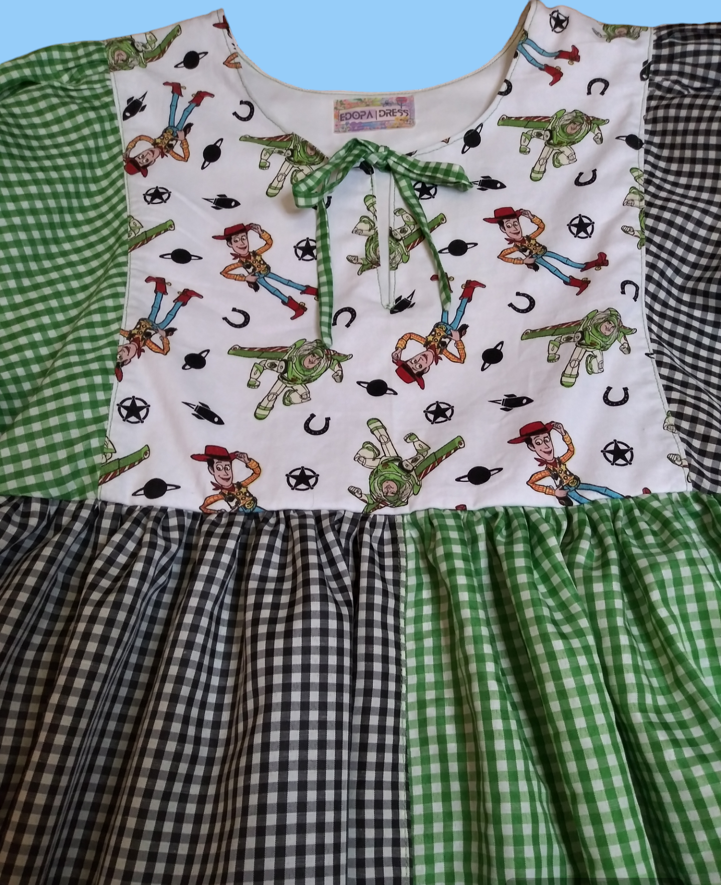 Gingham Toy Story dress (size M-L)