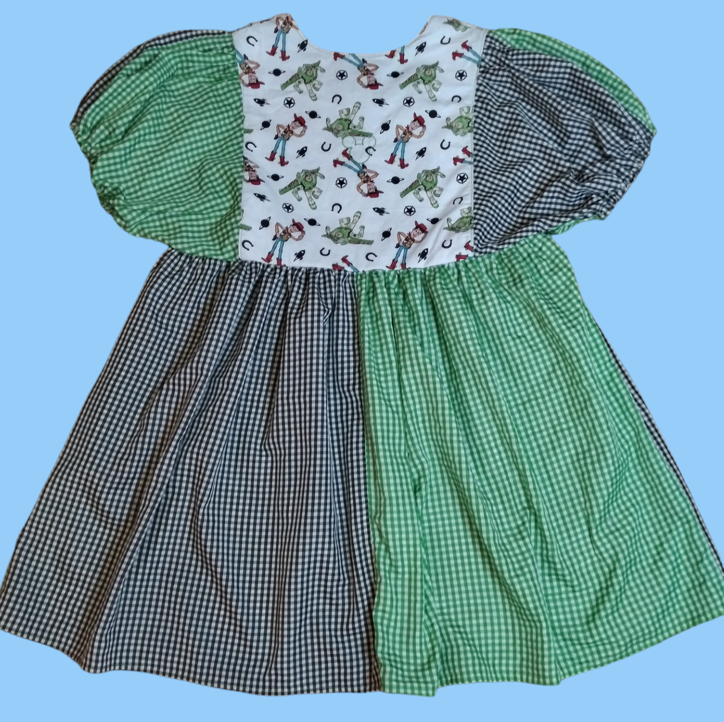 Gingham Toy Story dress (size M-L)