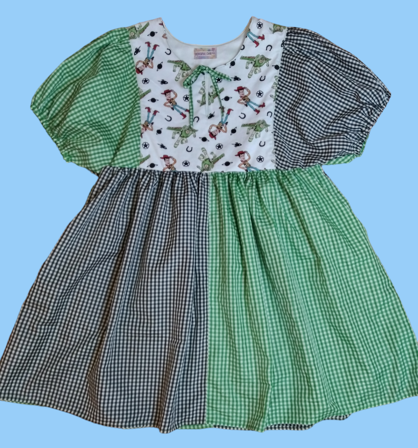 Gingham Toy Story dress (size M-L)