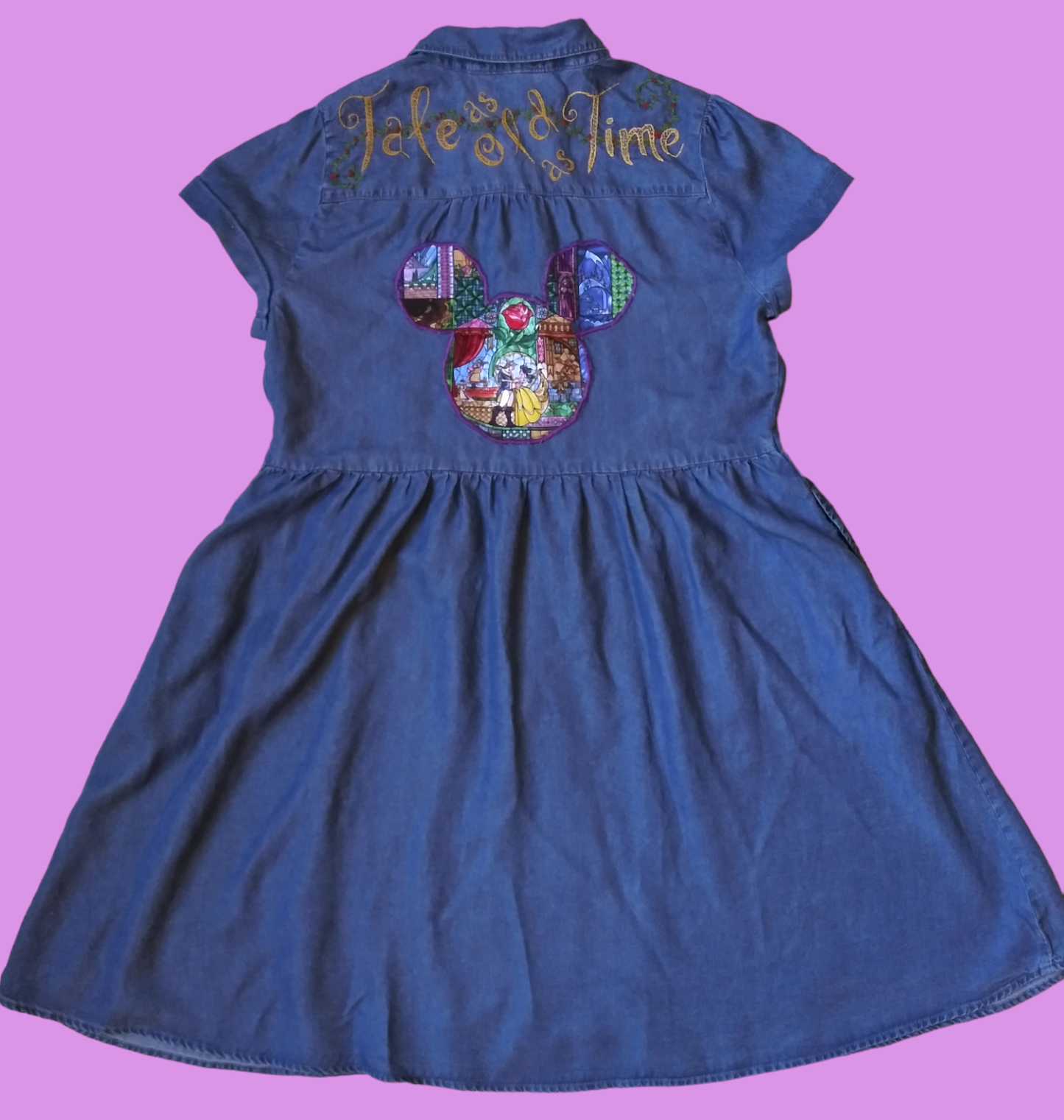 Denim Beauty & the Beast dress (size S (4-6)